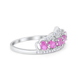 Crown Ring Oval Round Cubic Zirconia 925 Sterling Silver King Crown Princess