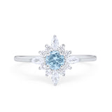 Cluster Wedding Engagement Ring Marquise Round Cubic Zirconia 925 Sterling Silver Choose Color