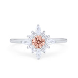 Cluster Wedding Engagement Ring Marquise Round Cubic Zirconia 925 Sterling Silver Choose Color