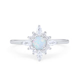 Cluster Wedding Engagement Ring Marquise Round Cubic Zirconia 925 Sterling Silver Choose Color