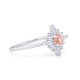 Cluster Wedding Engagement Ring Marquise Round Cubic Zirconia 925 Sterling Silver Choose Color