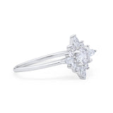 Cluster Wedding Engagement Ring Marquise Round Cubic Zirconia 925 Sterling Silver Choose Color