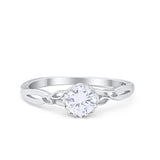 Art Deco Wedding Engagement Ring Round Cubic Zirconia 925 Sterling Silver Choose Color