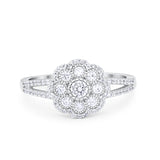 Art Deco Antique Style Wedding Engagement Ring Round Cubic Zirconia 925 Sterling Silver