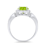 Halo Split Shank Wedding Engagement Ring Round Cubic Zirconia 925 Sterling Silver