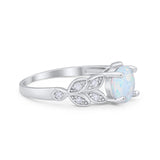 Art Deco Flower Wedding Engagement Ring Round Cubic Zirconia 925 Sterling Silver Choose Color