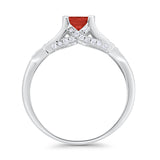 Infinity Shank Wedding Engagement Ring Princess Cut Round Cubic Zirconia 925 Sterling Silver Choose Color