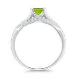 Infinity Shank Wedding Engagement Ring Princess Cut Round Cubic Zirconia 925 Sterling Silver Choose Color