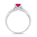 Infinity Shank Wedding Engagement Ring Princess Cut Round Cubic Zirconia 925 Sterling Silver Choose Color