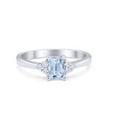 Radiant Cut Wedding Engagement Ring 925 Sterling Silver Round Cubic Zirconia Choose Color