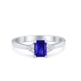 Radiant Cut Wedding Engagement Ring 925 Sterling Silver Round Cubic Zirconia Choose Color