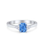 Radiant Cut Wedding Engagement Ring 925 Sterling Silver Round Cubic Zirconia Choose Color