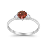 Three Stone Art Deco Wedding Engagement Ring Round Cubic Zirconia 925 Sterling Silver