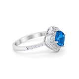 Cushion Art Deco Halo Wedding Engagement 925 Sterling Silver Round Cubic Zirconia