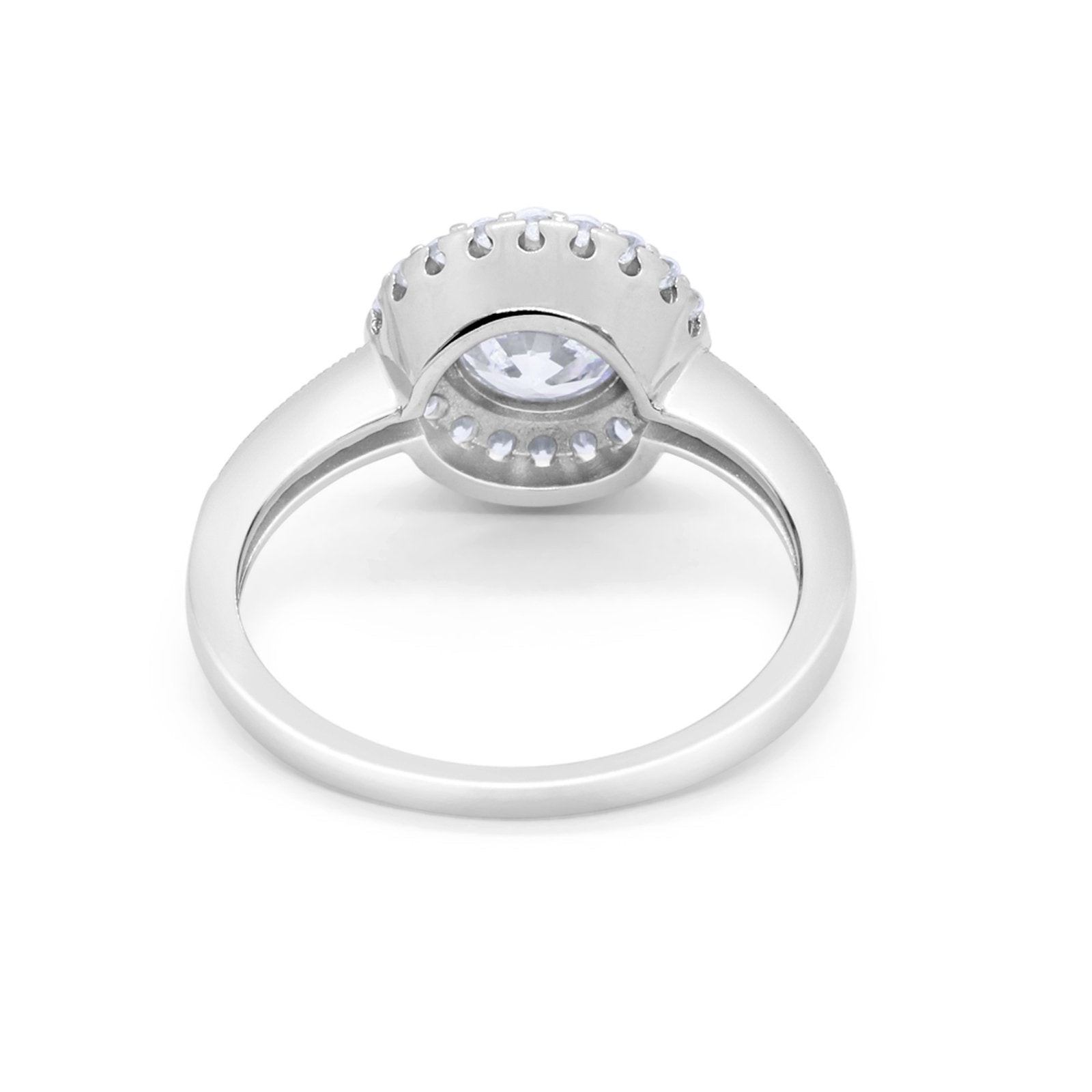 Art Deco Wedding Engagement Ring Round Bezel Cubic Zirconia 925 Sterling Silver
