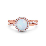 Halo Art Deco Infinity Shank Wedding Engagement Ring Round Cubic Zirconia 925 Sterling Silver