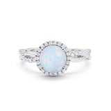 Halo Art Deco Infinity Shank Wedding Engagement Ring Round Cubic Zirconia 925 Sterling Silver