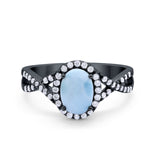 Infinity Shank Art Deco Halo Ring Oval Round Cubic Zirconia 925 Sterling Silver