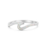 Wave Ring Band Simulated Opal 925 Sterling Silver Wave Ocean Summer
