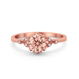 Floral Art Deco Wedding Engagement Ring Round Cubic Zirconia 925 Sterling Silver