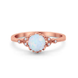 Floral Art Deco Wedding Engagement Ring Round Cubic Zirconia 925 Sterling Silver