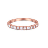Half Eternity Art Deco Ring Round 925 Sterling Silver