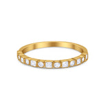 Half Eternity Art Deco Ring Round 925 Sterling Silver
