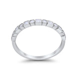 Half Eternity Art Deco Wedding Band for Ring Round 925 Sterling Silver