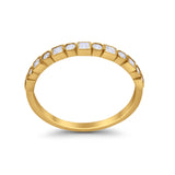 Half Eternity Art Deco Ring Round 925 Sterling Silver