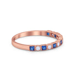 Half Eternity Art Deco Ring Round 925 Sterling Silver