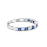 Half Eternity Art Deco Wedding Band for Ring Round 925 Sterling Silver