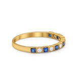 Half Eternity Art Deco Ring Round 925 Sterling Silver