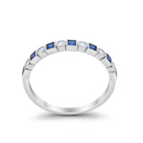 Half Eternity Art Deco Wedding Band for Ring Round 925 Sterling Silver