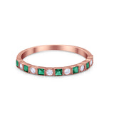 Half Eternity Art Deco Ring Round 925 Sterling Silver