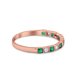 Half Eternity Art Deco Ring Round 925 Sterling Silver
