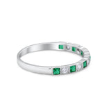 Half Eternity Art Deco Wedding Band for Ring Round 925 Sterling Silver