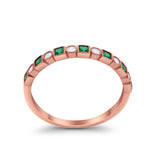 Half Eternity Art Deco Ring Round 925 Sterling Silver