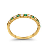 Half Eternity Art Deco Ring Round 925 Sterling Silver