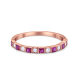 Half Eternity Art Deco Ring Round 925 Sterling Silver