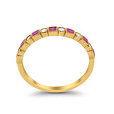 Half Eternity Art Deco Ring Round 925 Sterling Silver