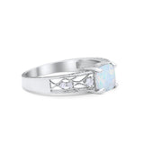 Art Deco Cushion Wedding Engagement Ring Round Cubic Zirconia 925 Sterling Silver