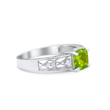 Art Deco Cushion Wedding Engagement Ring Round Cubic Zirconia 925 Sterling Silver