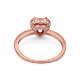 Halo Art Deco Heart Promise Ring Round Cubic Zirconia 925 Sterling Silver