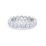 Full Eternity Art Deco Oval Band Ring Oval 925 Sterling Silver