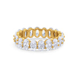 Full Eternity Art Deco Oval Band Ring Oval 925 Sterling Silver