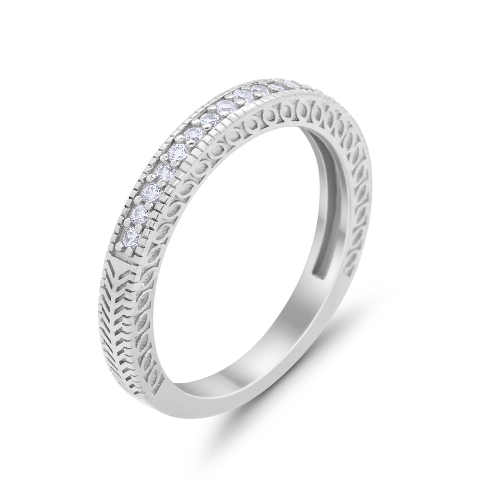Half Eternity Wedding Band Ring Round 925 Sterling Silver