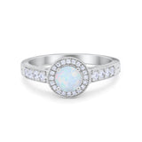 Vintage Style Halo Wedding Ring Simulated Cubic Zirconia 925 Sterling Silver