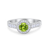 Vintage Style Halo Wedding Ring Simulated Cubic Zirconia 925 Sterling Silver