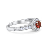 Vintage Style Halo Wedding Ring Simulated Cubic Zirconia 925 Sterling Silver
