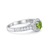 Vintage Style Halo Wedding Ring Simulated Cubic Zirconia 925 Sterling Silver